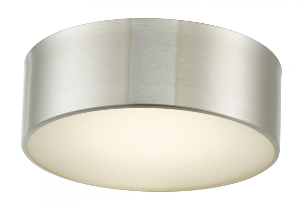 10&#34; Metal Cylinder and Frosted Glass Flushmount with High Output Dimmable LED