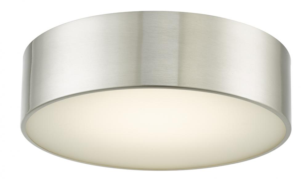 12&#34; Metal Cylinder and Frosted Glass Flushmount with High Output Dimmable LED