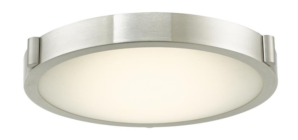 13&#34; Low Profile Frosted Glass Flushmount with High Output Dimmable LED