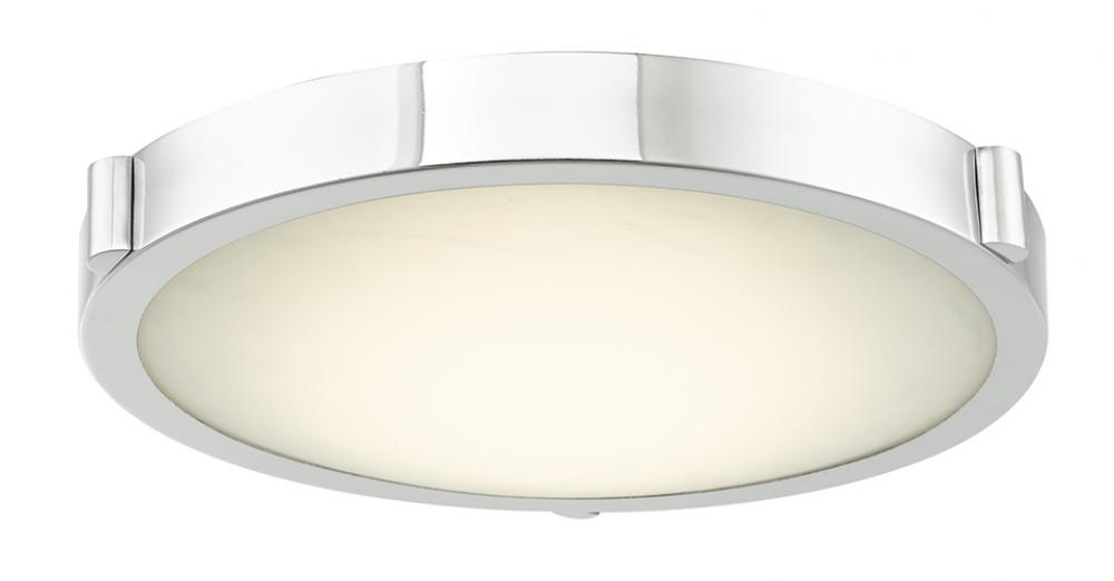 13&#34; Low Profile Frosted Glass Flushmount with High Output Dimmable LED