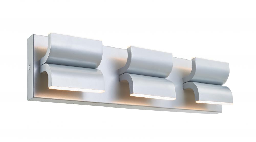 Wet Location 6 Light Curved Aluminum Wall Fixture