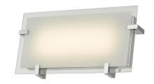 Abra Lighting 20060WV-CH-Matrix - 12" Frosted Flat Panel Glass Vanity-Wall Fixture with High Output Dimmable LED