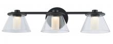 Abra Lighting 20127WV-BL-Cone - 3 Light Clear Glass Cones with Opal Glass Diffuser
