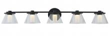Abra Lighting 20129WV-BL-Cone - 5 Light Clear Glass Cones with Opal Glass Diffuser
