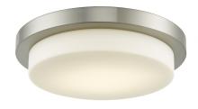 Abra Lighting 30016FM-BN-Step - 16" Stepped Opal Glass Flushmount with High Output Dimmable LED