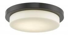 Abra Lighting 30016FM-BZ-Step - 16" Stepped Opal Glass Flushmount with High Output Dimmable LED