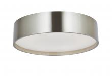 Abra Lighting 30026FM-BN-Snare - 10" 3CCK Metal Cylinder and Frosted Glass Flushmount