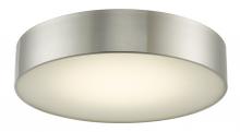 Abra Lighting 30032FM-BN-Bongo - 16" Metal Cylinder and Frosted Glass Flushmount with High Output Dimmable LED