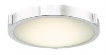 Abra Lighting 30066FM-CH-Halo - 13" Low Profile Frosted Glass Flushmount with High Output Dimmable LED