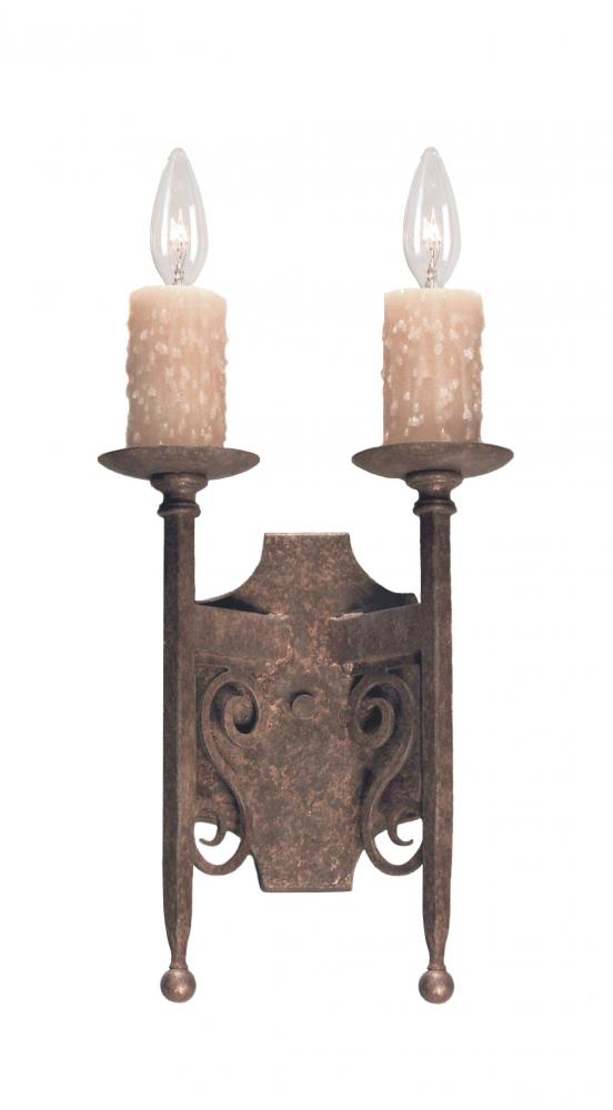 9&#34; Wide Toscano 2 Light Wall Sconce