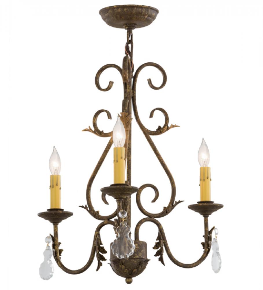 18&#34; Wide French Elegance 3 Light Chandelier