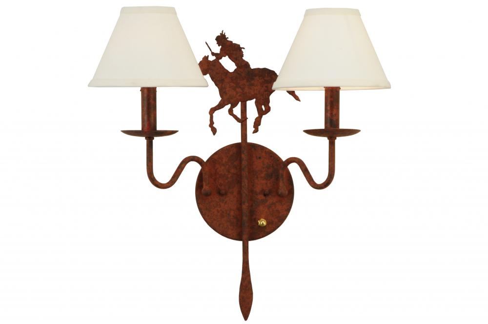 18&#34; Wide High Plains Rider 2 Light Wall Sconce