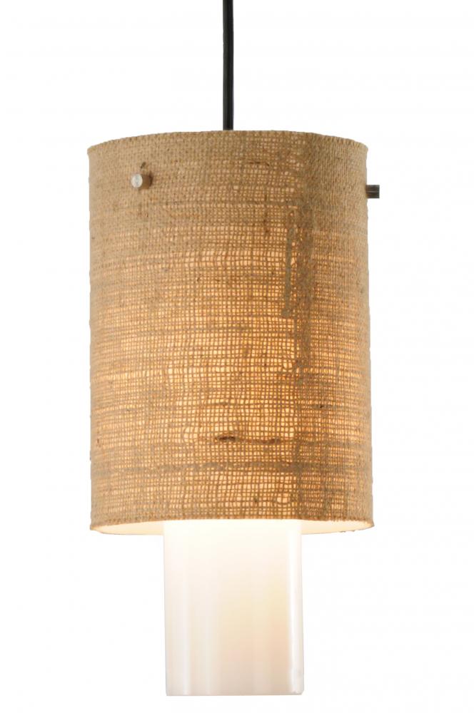 6.5&#34;W Cilindro Burlap 2 Tier Mini Pendant