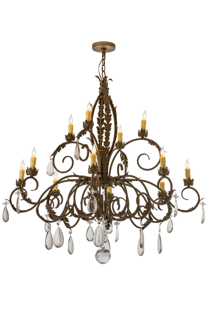 50&#34; Wide New Country French 12 Light Chandelier