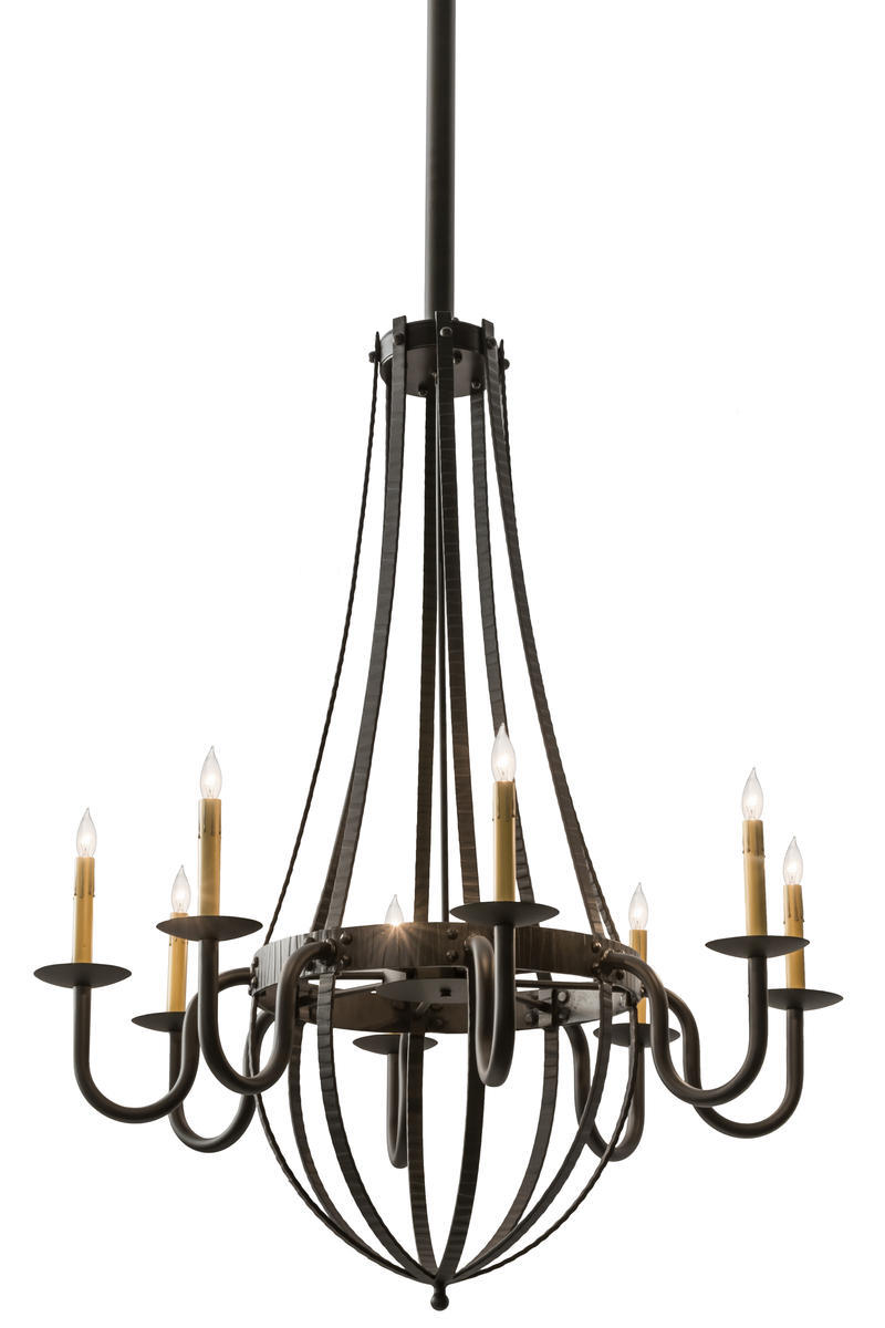 38&#34;W Barrel Stave Metallo 8 LT Chandelier