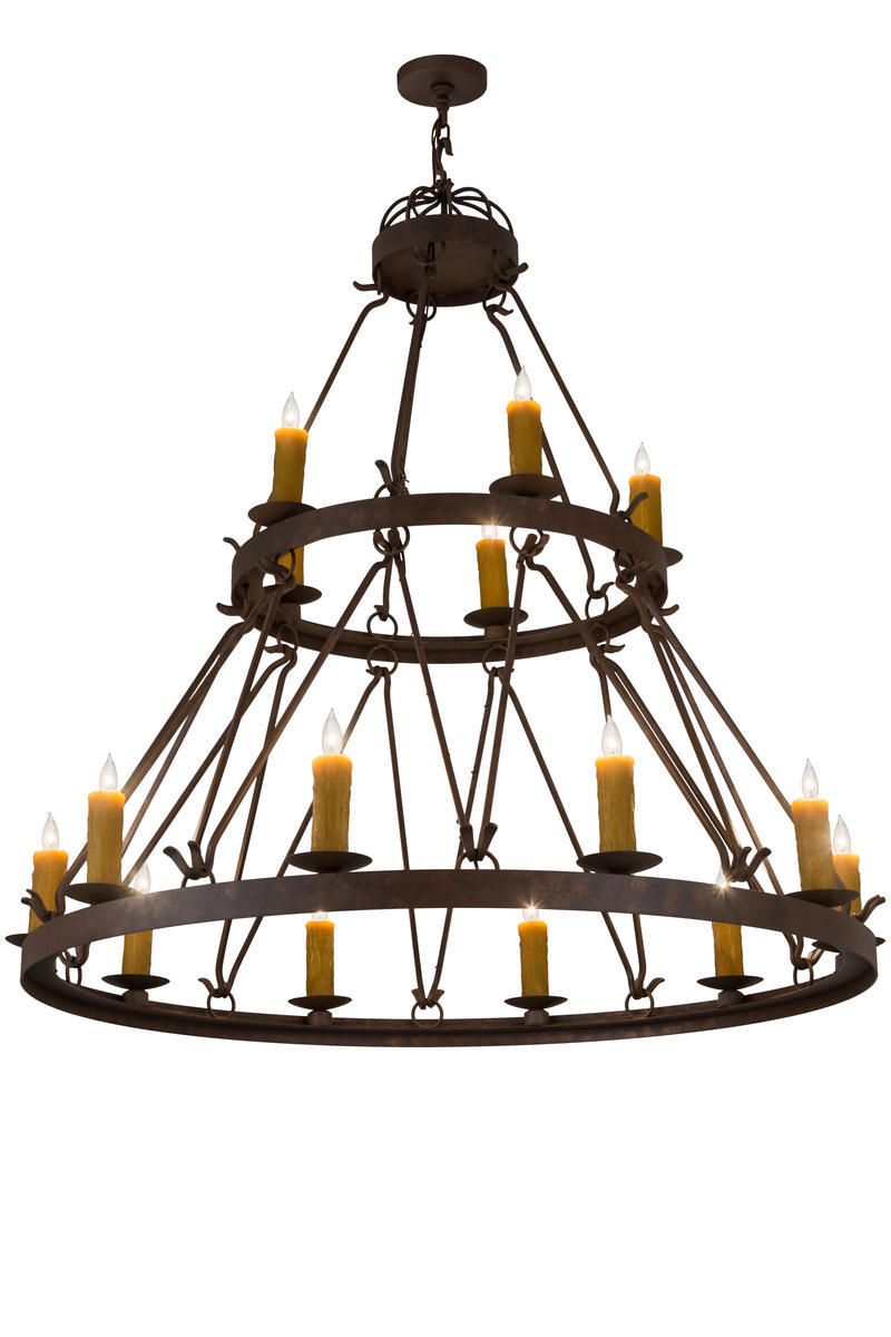 54&#34; Wide Lakeshore 15 Light Two Tier Chandelier