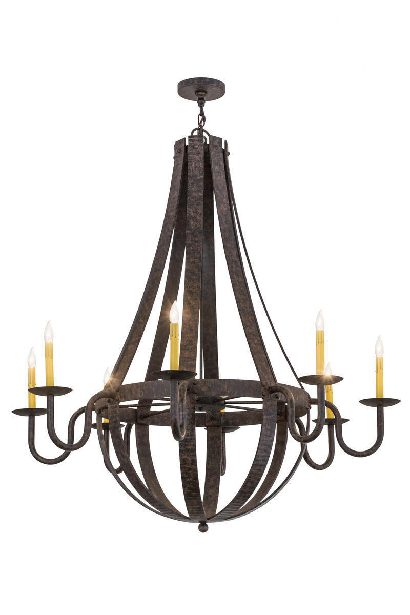 48&#34;W Barrel Stave Metallo 8 LT Chandelier