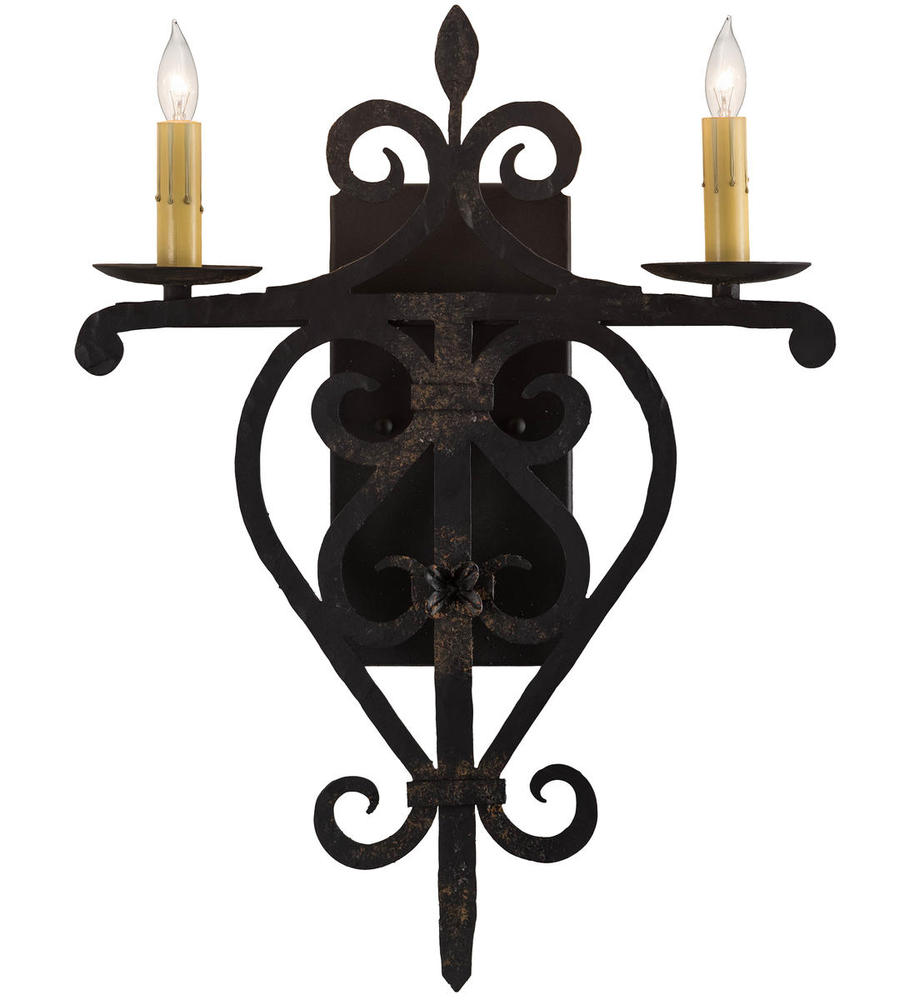 15&#34; Wide Fleur de Lys 2 LT Wall Sconce