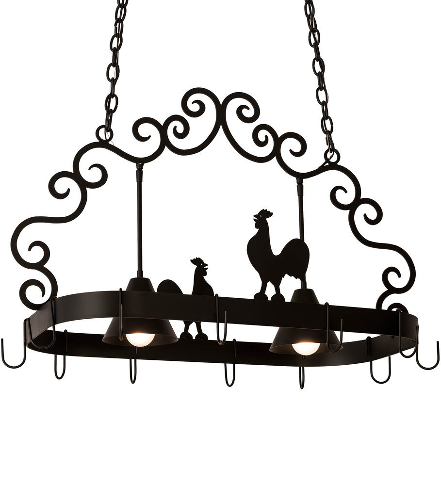 32&#34; Long Poulet 2 Light Pot Rack