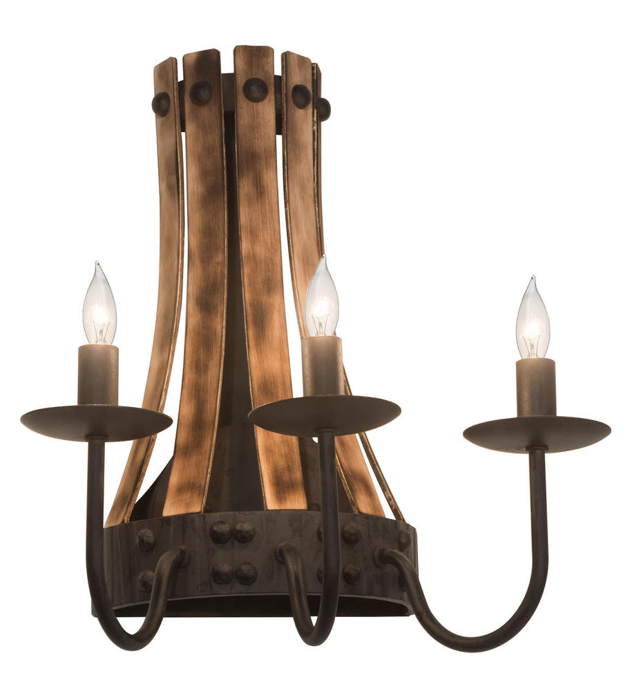 14&#34; Wide Barrel Stave Wall Sconce