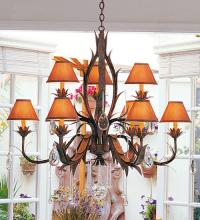 2nd Avenue Designs Blue 115594 - 36" Wide Slenderleaf 9 Light Chandelier