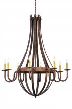 2nd Avenue Designs Blue 129824 - 42" Wide Barrel Stave Madera 8 LT Chandelier