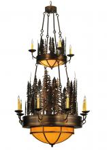 2nd Avenue Designs Blue 133303 - 40" Wide Walden Pine 14 Light Two Tier Chandelier