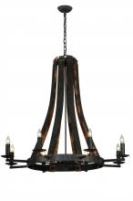 2nd Avenue Designs Blue 140164 - 42" Wide Barrel Stave Madera 8 Light Chandelier