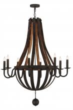 2nd Avenue Designs Blue 143730 - 45"W Barrel Stave Madera 8 LT Chandelier