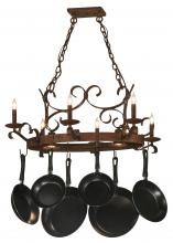 2nd Avenue Designs Blue 149135 - 36" Long Handforged Oval 6 Light Pot Rack