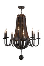 2nd Avenue Designs Blue 154052 - 36" Wide Barrel Stave Madera 8 Light Chandelier