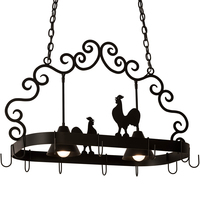 2nd Avenue Designs Blue 199553 - 32" Long Poulet 2 Light Pot Rack