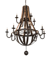 2nd Avenue Designs Blue 219497 - 48" Wide Barrel Stave Madera 12 Light Two Tier Chandelier