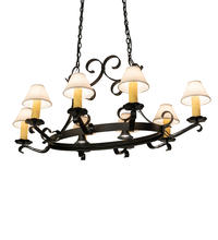 2nd Avenue Designs Blue 235822 - 56" Long Handforged Oval 8 Light W/Downlight Chandelier