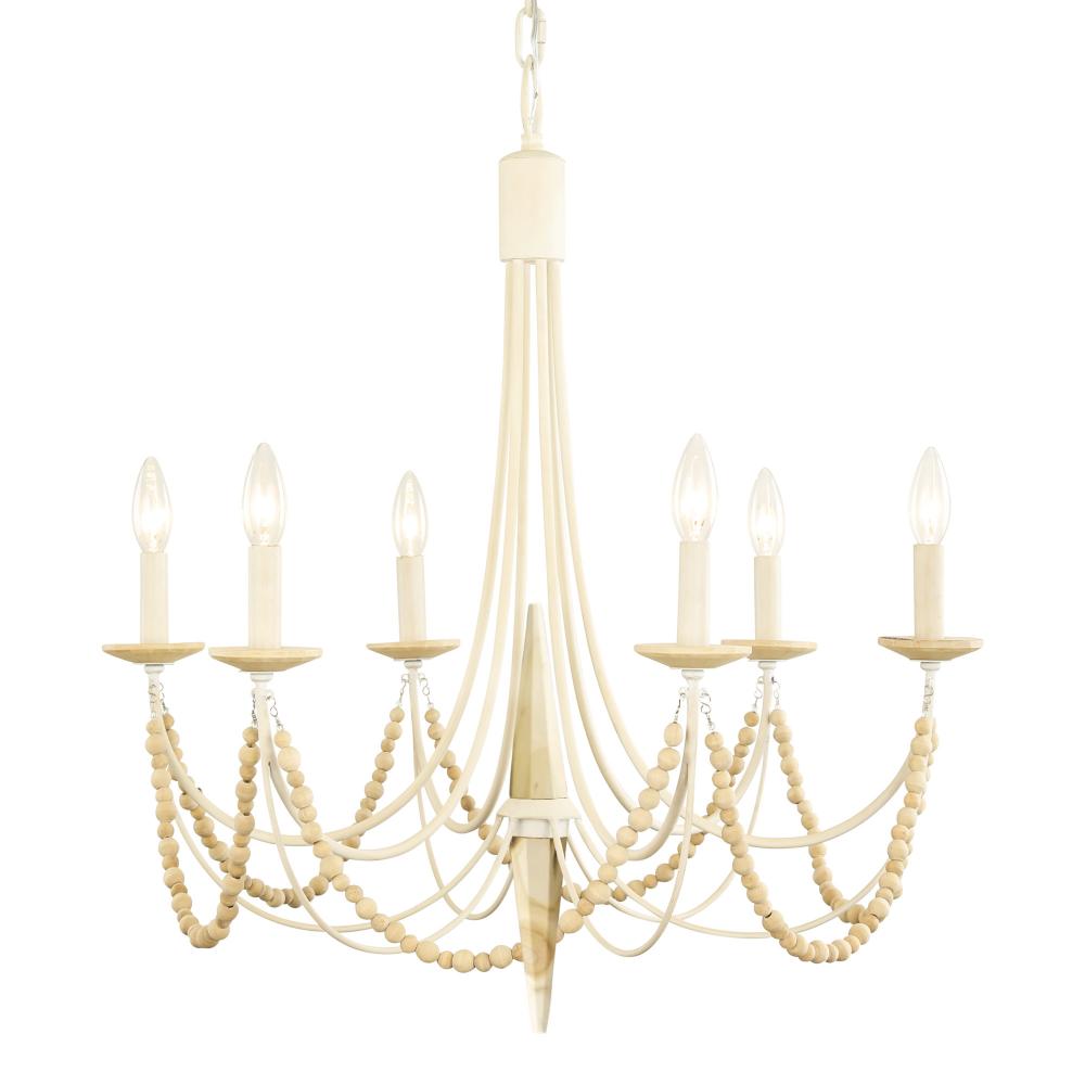 Brentwood 6-Lt Chandelier - Country White