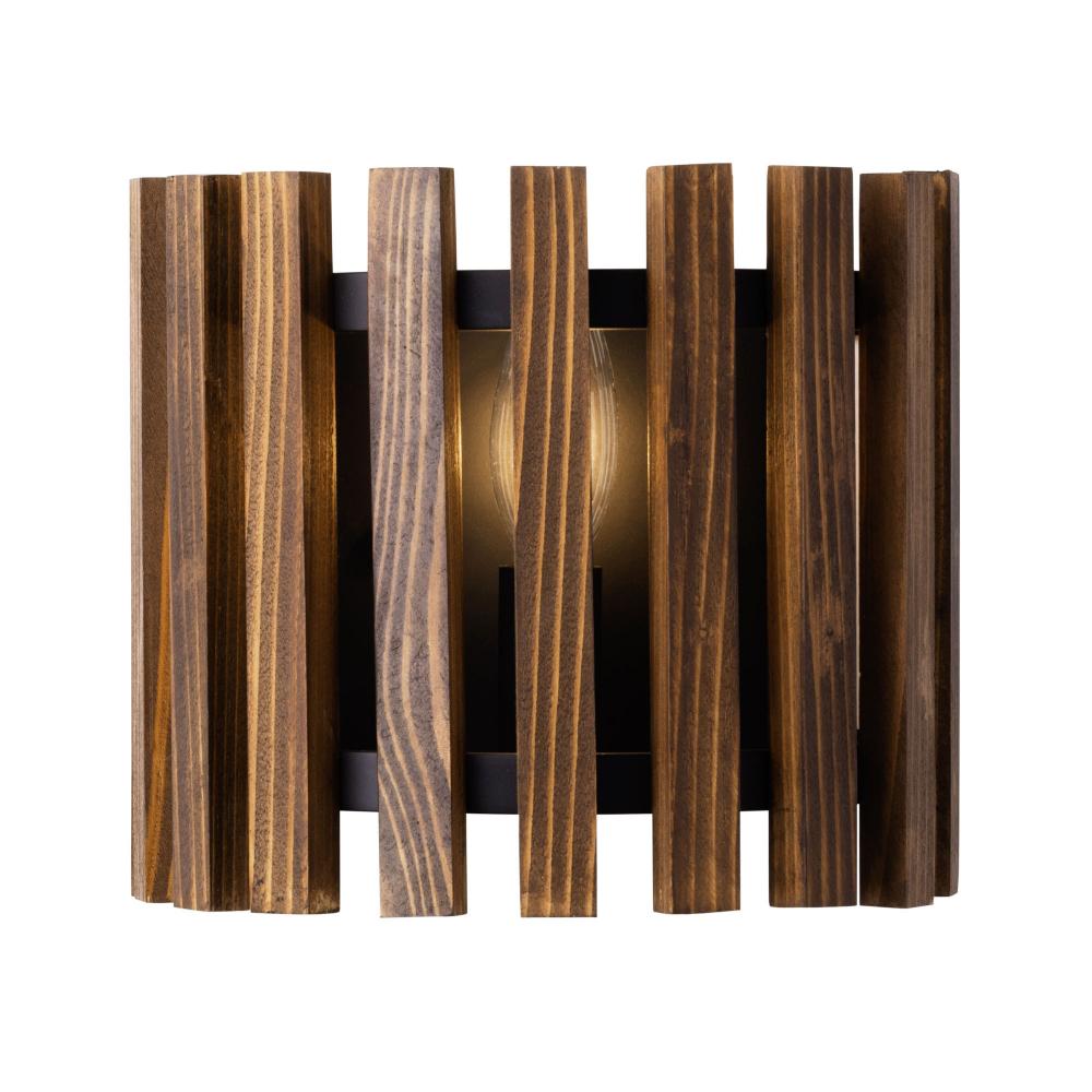 Suratto 1-Lt   Sconce - Matte Black/Medium Walnut