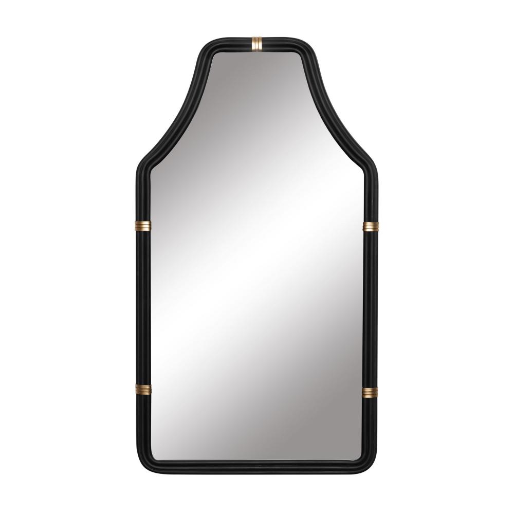 Federal Case 22x40   Wall Mirror - Matte Black/French Gold