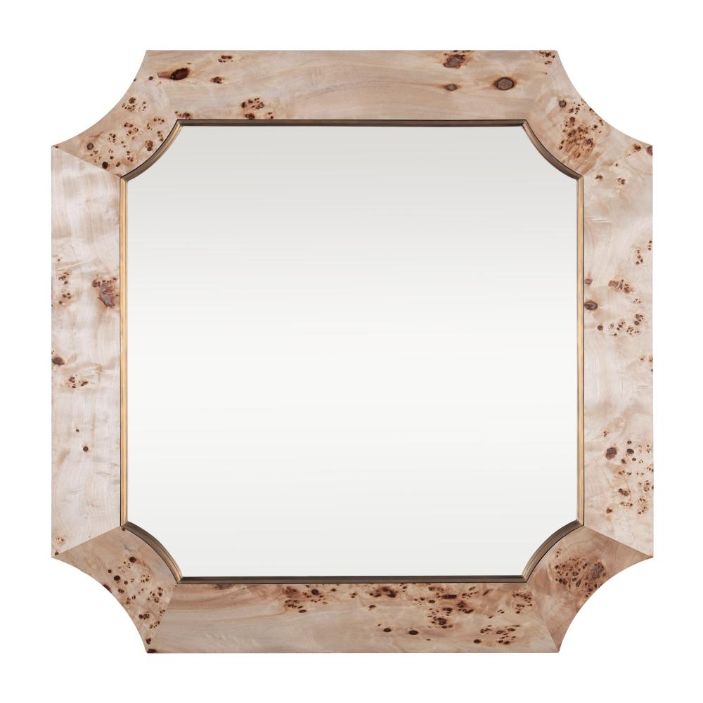 Farra 36x36 Wall Mirror - Poplar Burl/Weathered Brass