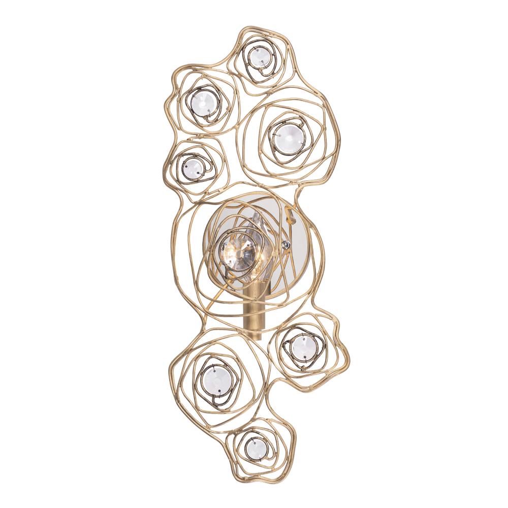 Ethereal Rose 1-Lt Sconce - Havana Gold Ombre/Polished Stainless Accents