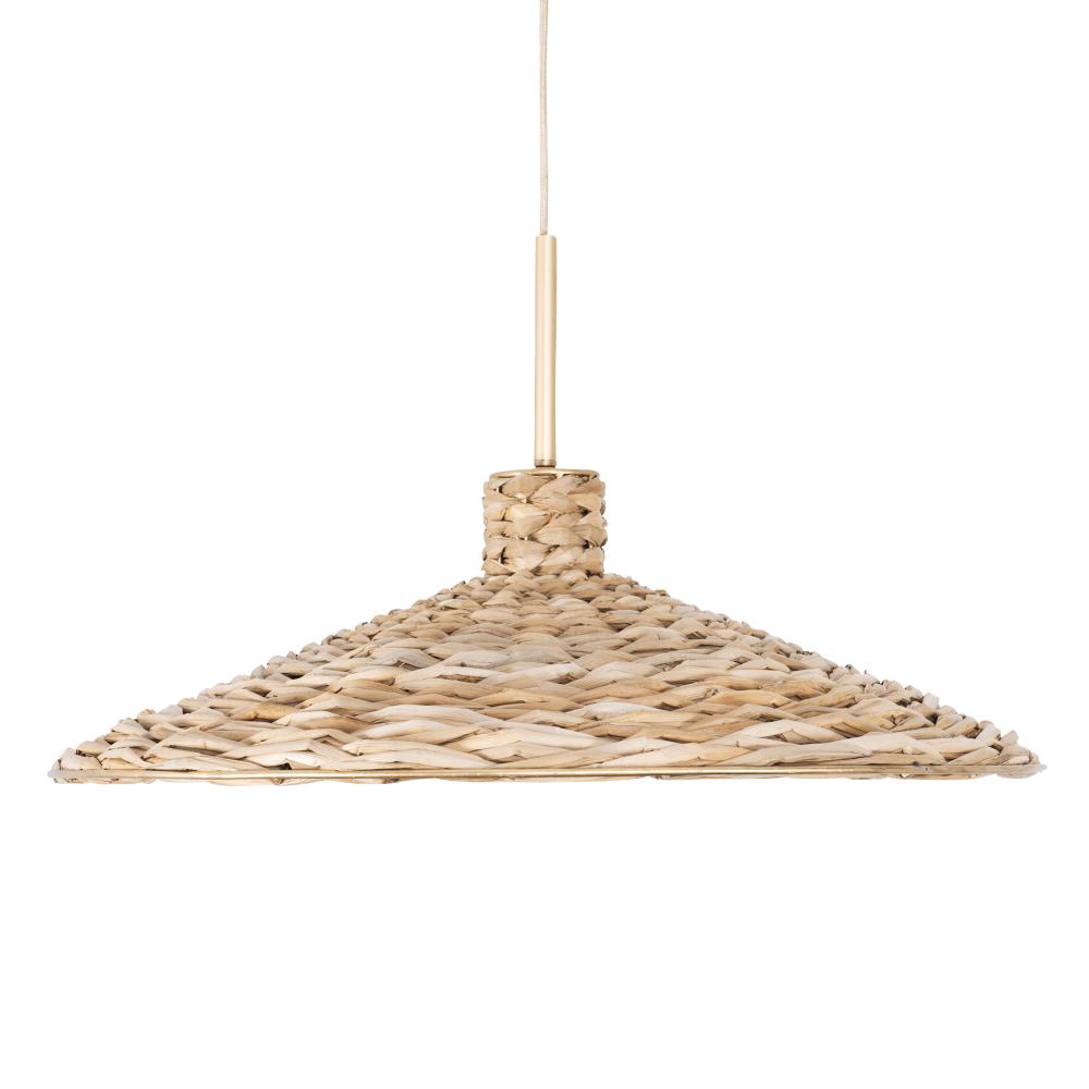 Hilton Head 5-Lt Large Pendant - French Gold/Natural Seagrass