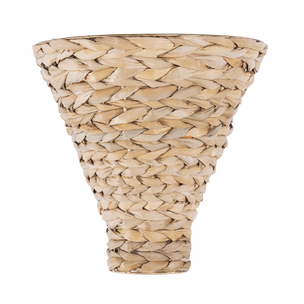 Hilton Head 1-Lt Sconce - French Gold/Natural Seagrass