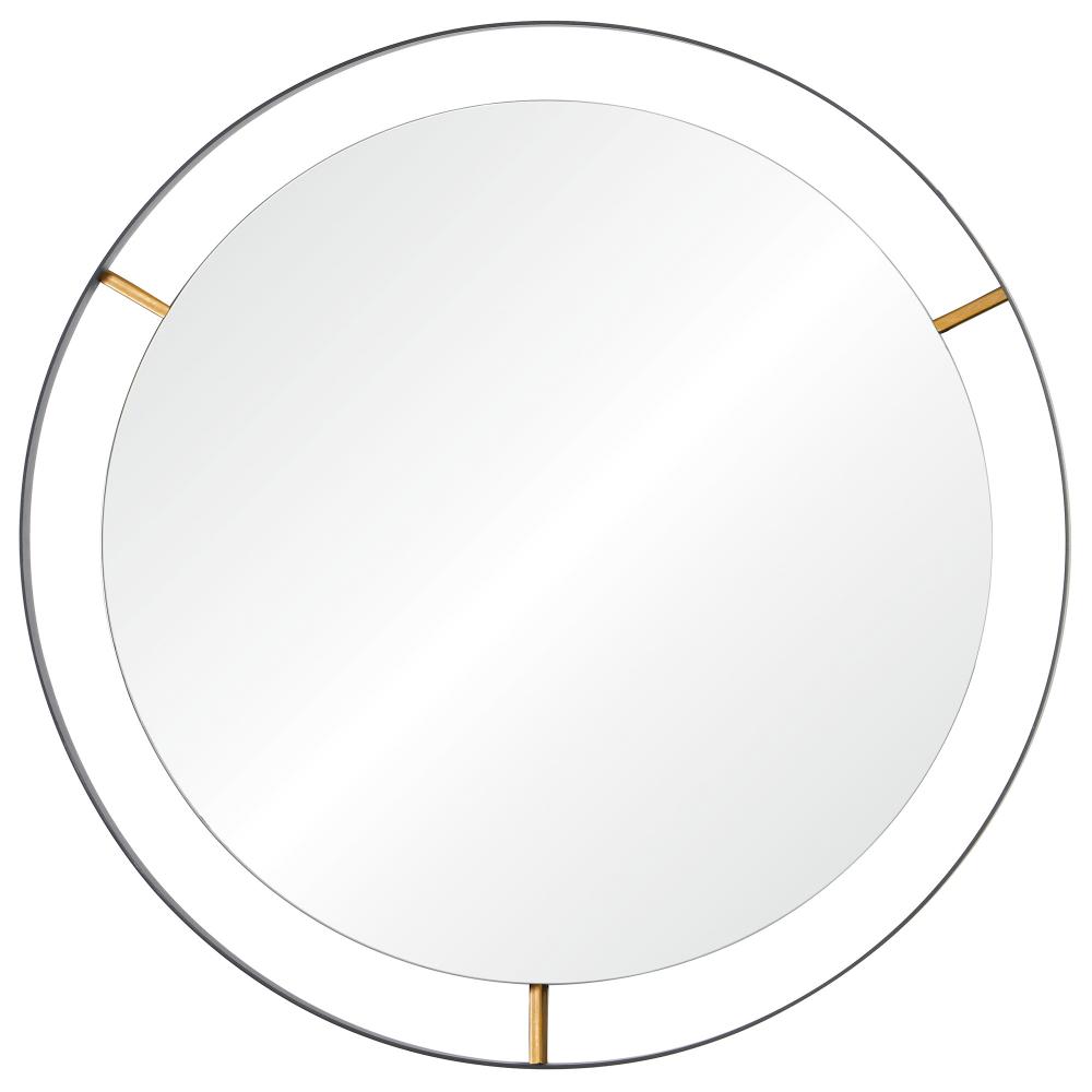 Framed 30-In Round Wall Mirror - Black