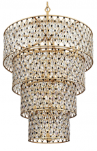 Varaluz 345C21CBHG - Windsor 21-Lt 4-Tier Crystal Chandelier - Carbon/Havana Gold