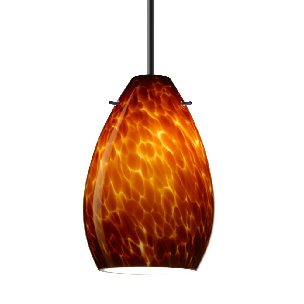 Besa Pendant Pera 6, Black Finish, Amber Cloud 1x5W LED, 15Ft Cord