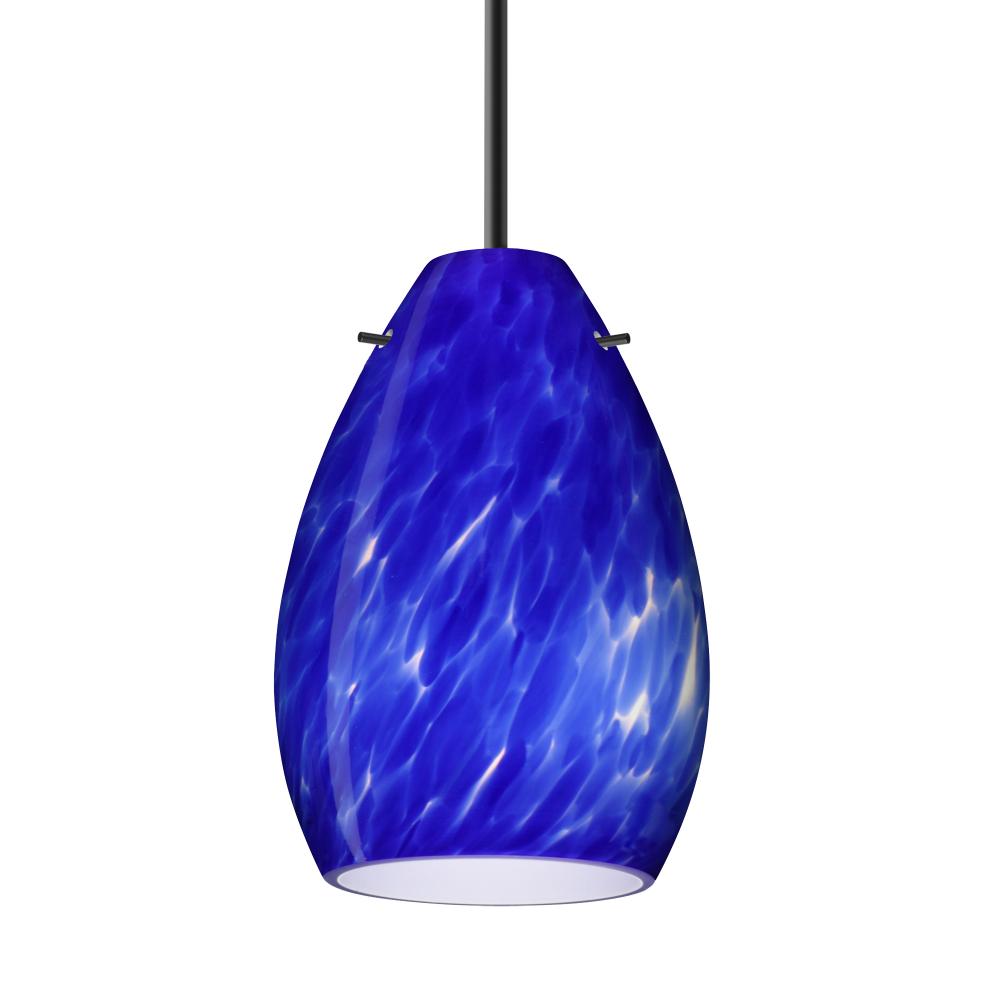 Besa Pendant Pera 6, Black Finish, Blue Cloud 1x5W LED, 15Ft Cord