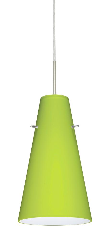 Besa Cierro Pendant Satin Nickel Chartreuse 1x100W Medium Base, 15Ft. Cord