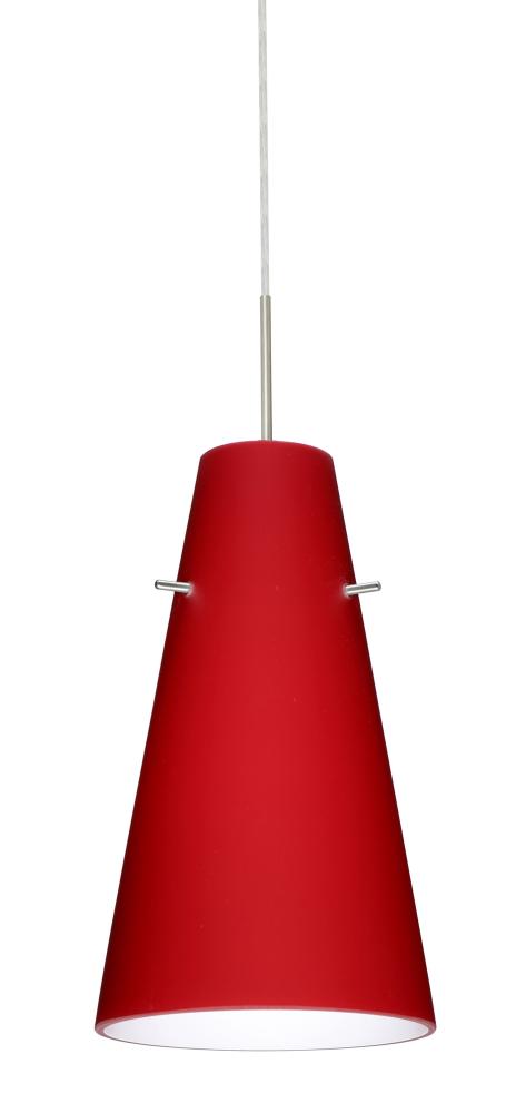 Besa Cierro LED Pendant Ruby Matte Satin Nickel 1x9W LED