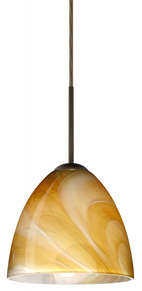 Besa Vila Pendant Bronze Honey 1x60W Medium Base, 15Ft. Cord