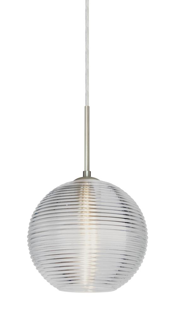 Besa Kristall 8 Pendant Satin Nickel Clear 1x9W LED