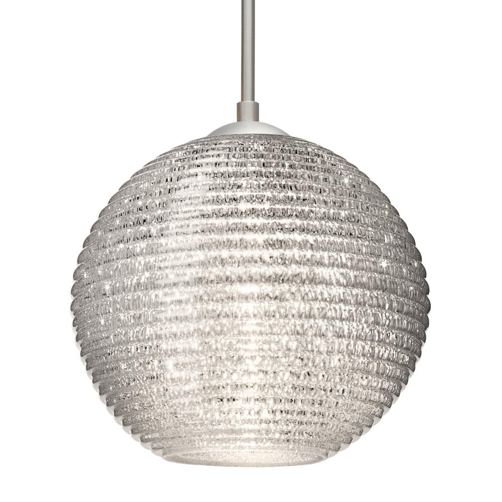 Besa Kristall 8 Pendant Satin Nickel Glitter 1x9W LED, 15Ft. Cord